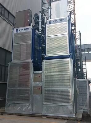 Bon prix SC200/200 Double Cage Building Construction Hoist Lift CE Certification •	Contrôle par conversion de fréquence Capacité de charge lourde en ligne